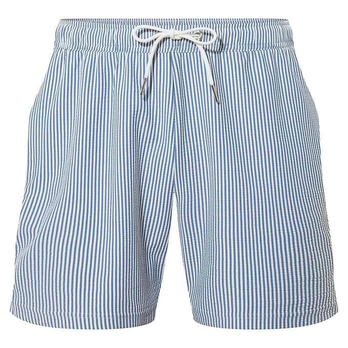 Micah Mens Swimming Shorts - Pastel Blue Stripe