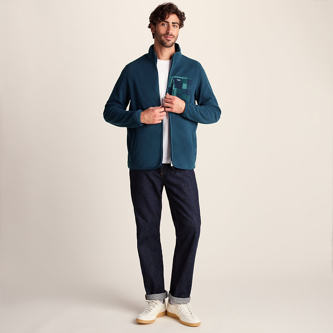 Miles Mens Relaxed Fit Microfleece Jacket - Inky Blue