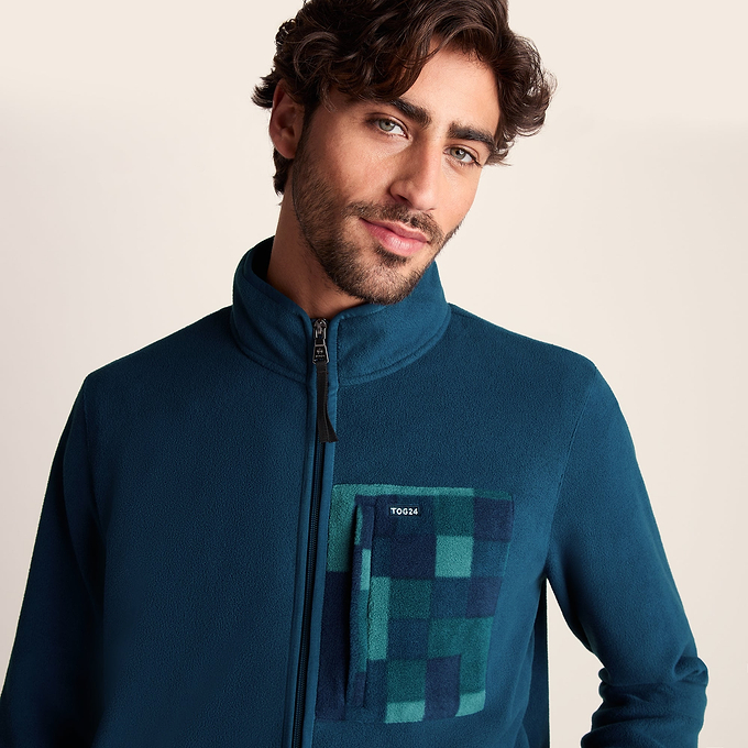Miles Mens Relaxed Fit Microfleece Jacket - Inky Blue