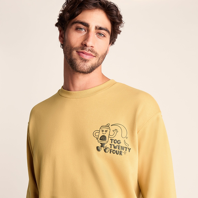 Miller Mens Relaxed Fit Supersoft Hattie Clark Sweat - Pale Amber