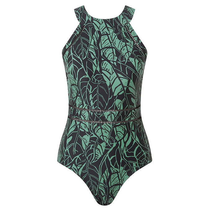Mollie Womens Swimsuit - Light Forest Palm Print