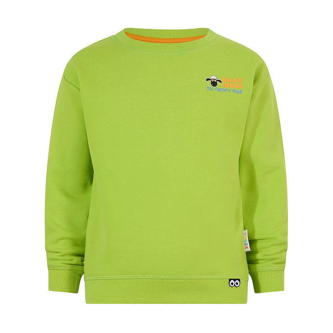 Montadale Kids Shaun the Sheep Crew Sweat - Lime Green
