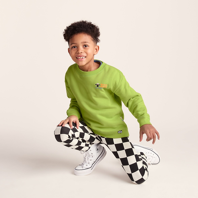 Montadale Kids Shaun the Sheep Crew Sweat - Lime Green
