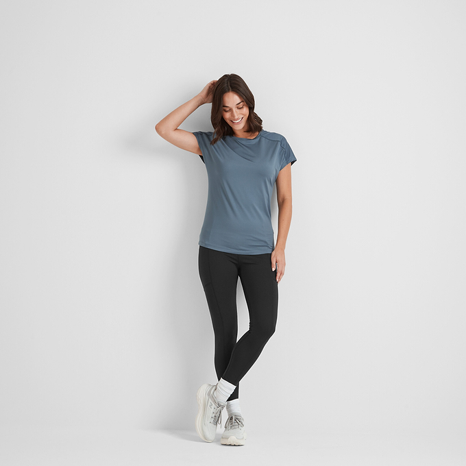 Moorley Womens Tech Short Sleeve Top - Blue Dolphin
