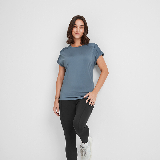 Moorley Womens Tech Short Sleeve Top - Blue Dolphin