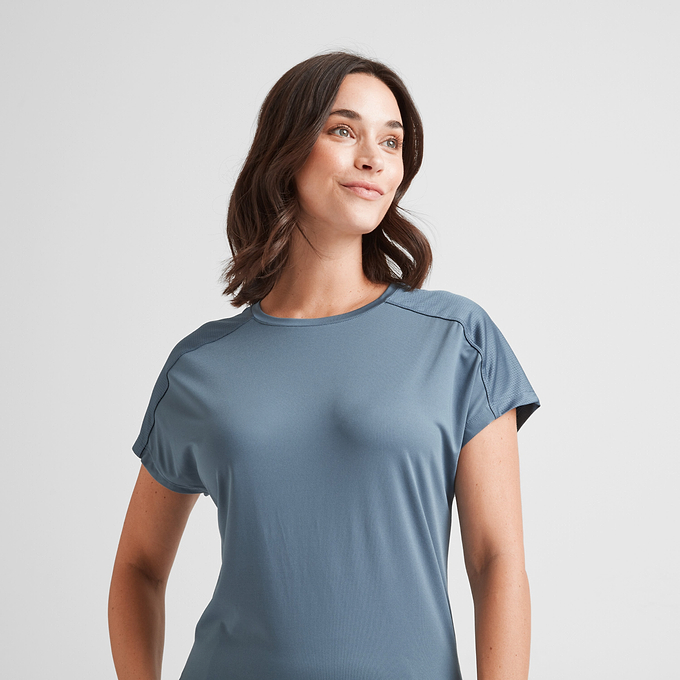 Moorley Womens Tech Short Sleeve Top - Blue Dolphin