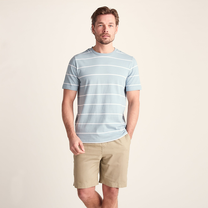 Morar Mens 100% Cotton Supersoft T-Shirt - Summer Sky Stripe
