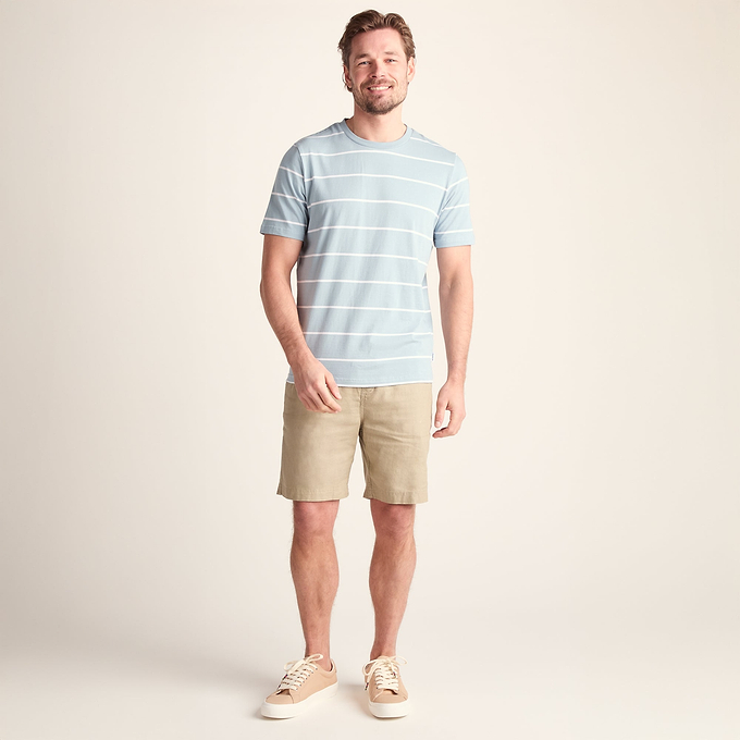 Morar Mens 100% Cotton Supersoft T-Shirt - Summer Sky Stripe