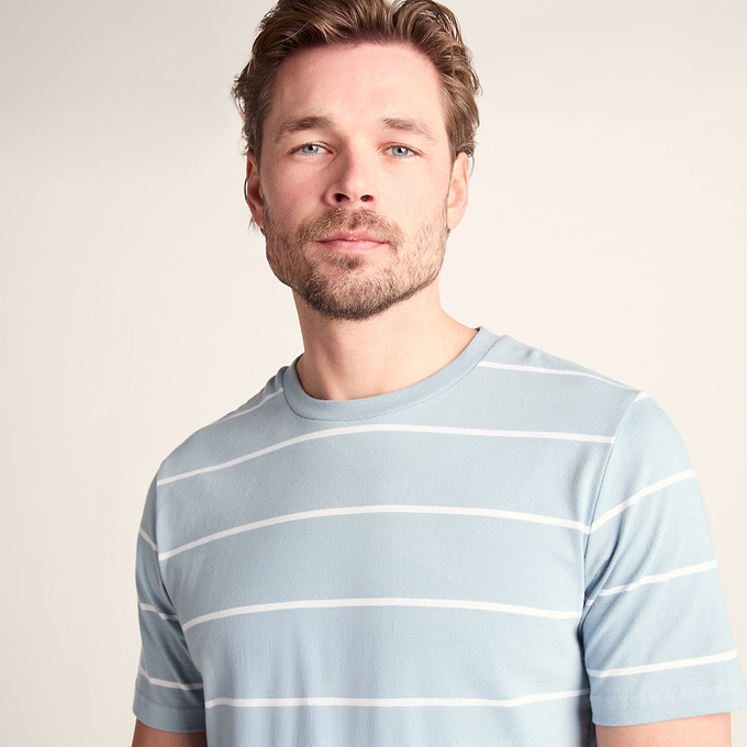 Morar Mens 100% Cotton Supersoft T-Shirt - Summer Sky Stripe