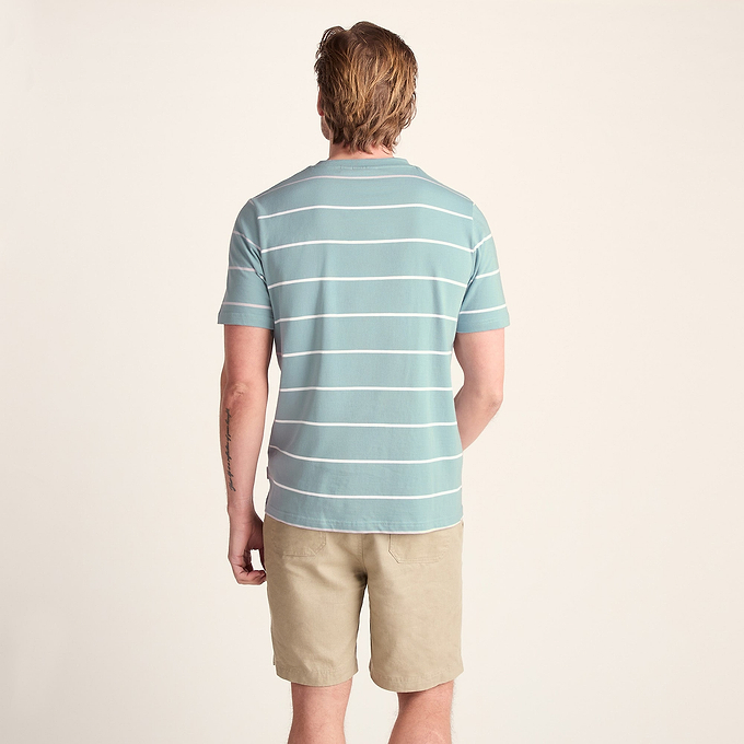 Morar Mens 100% Cotton Supersoft T-Shirt - Summer Sky Stripe