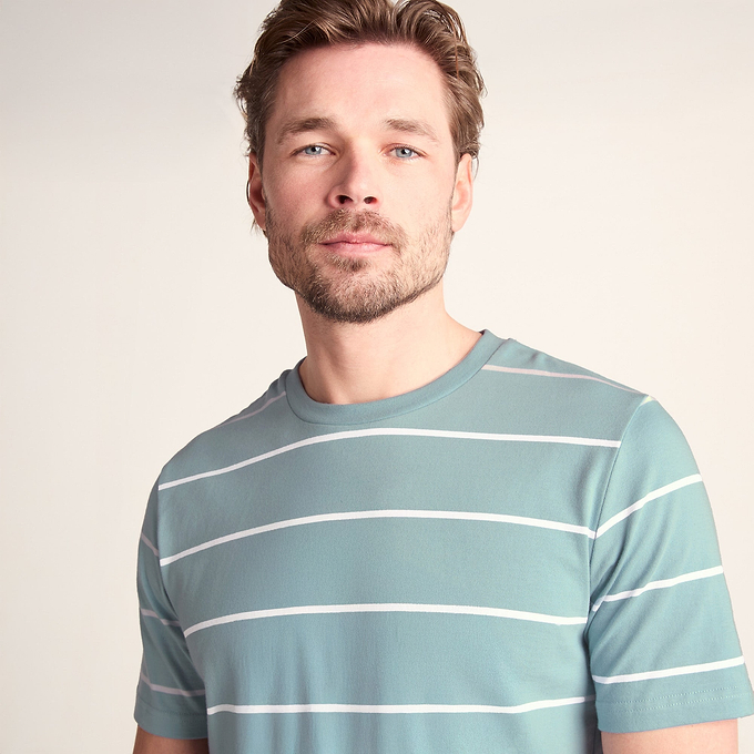 Morar Mens 100% Cotton Supersoft T-Shirt - Summer Sky Stripe