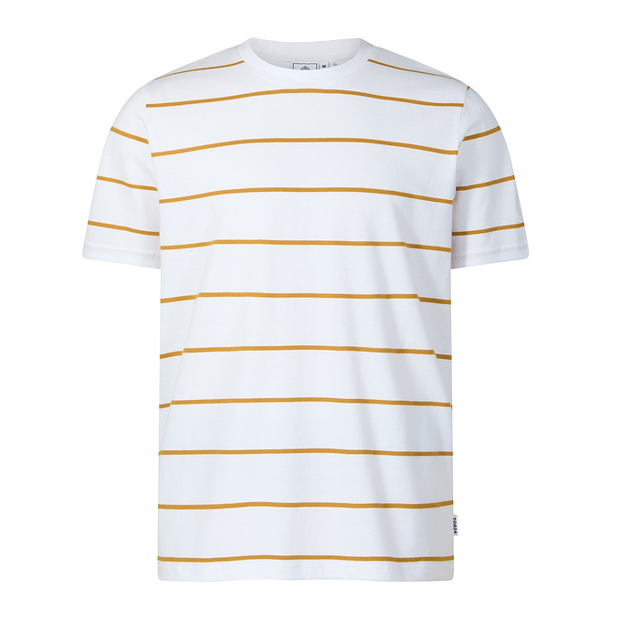 Morar Mens 100% Cotton Supersoft T-Shirt - Dark Yellow Stripe
