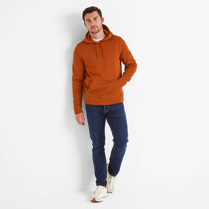 Mosby Mens Knitlook Fleece Hoody - Cinnamon Marl