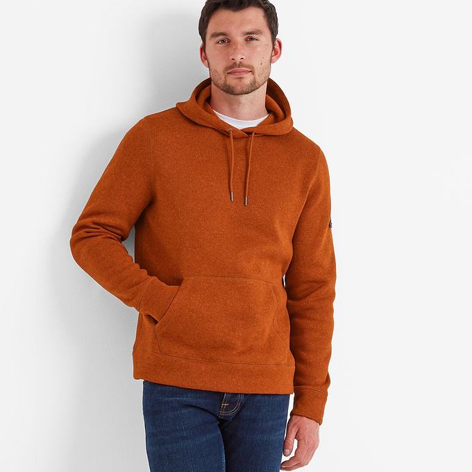 Mosby Mens Knitlook Fleece Hoody - Cinnamon Marl