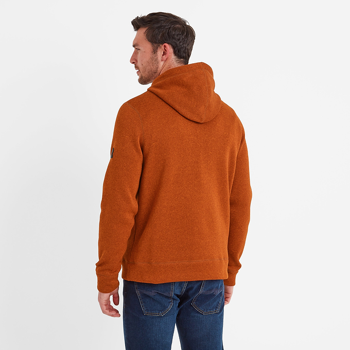 Mosby Mens Knitlook Fleece Hoody - Cinnamon Marl
