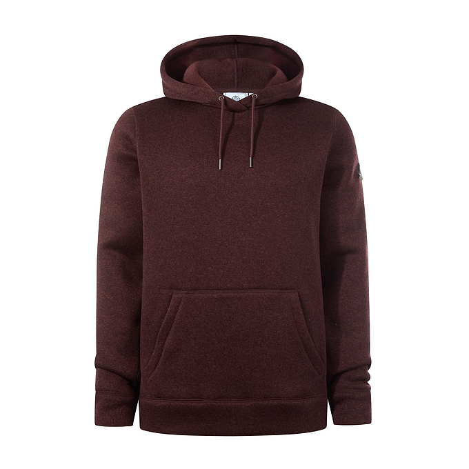 Mosby Mens Supersoft Knitlook Fleece Hoody - Chestnut Brown Melange