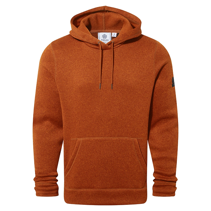 Mosby Mens Knitlook Fleece Hoody - Cinnamon Marl