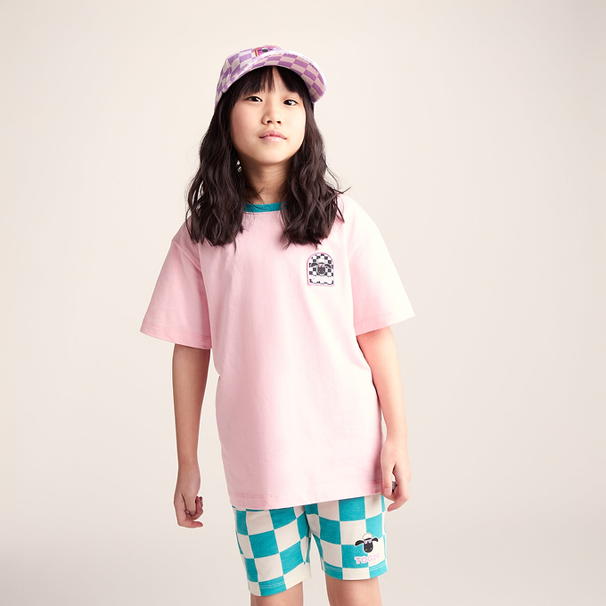 Najdi Kids Shaun the Sheep T-Shirt - Milkshake Pink