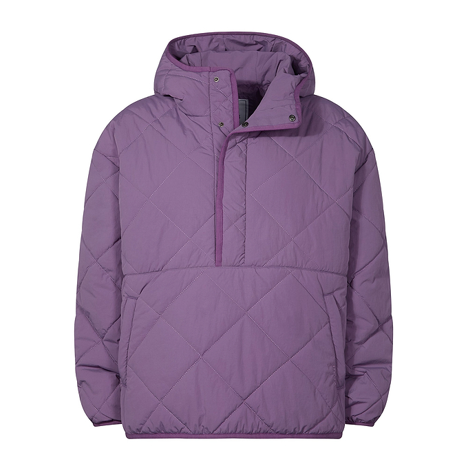 Nanford Womens Oversized Shower Resistant Diamond Quilted Jacket - Orchid