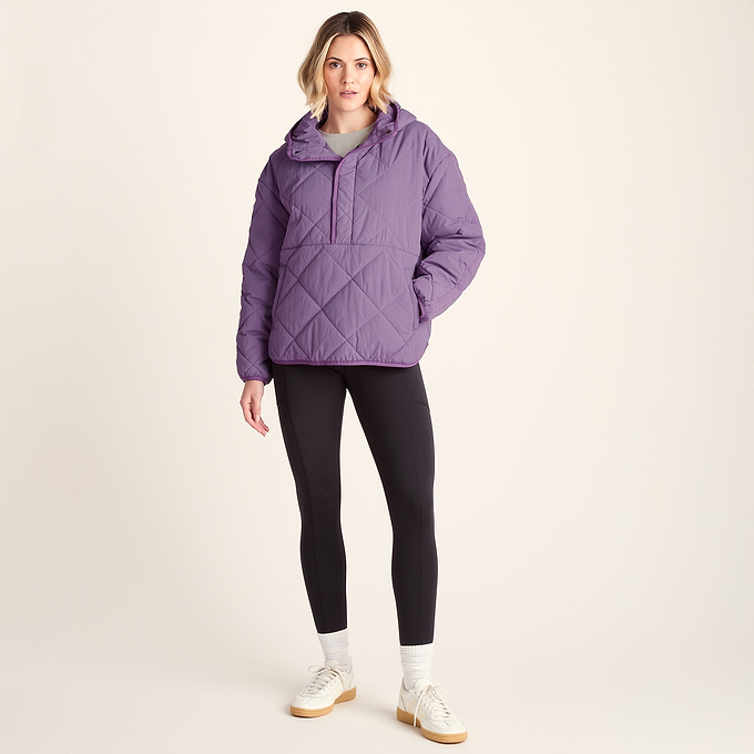 Nanford Womens Oversized Shower Resistant Diamond Quilted Jacket - Orchid