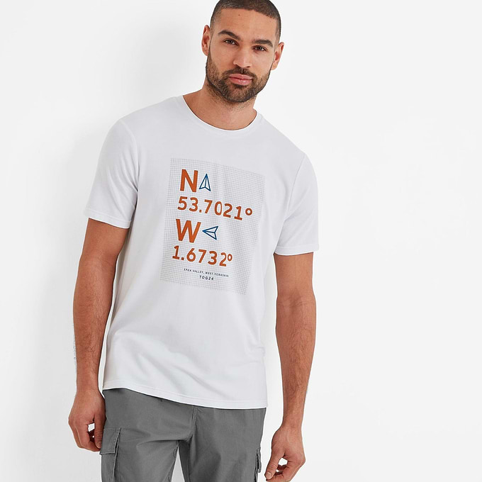 Navigate Mens Outdoor T-Shirt - Optic White