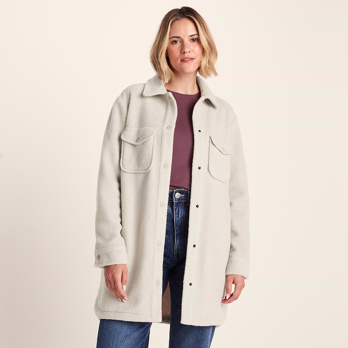 Nayla Womens Long Shacket - Warm Cloud – TOG24