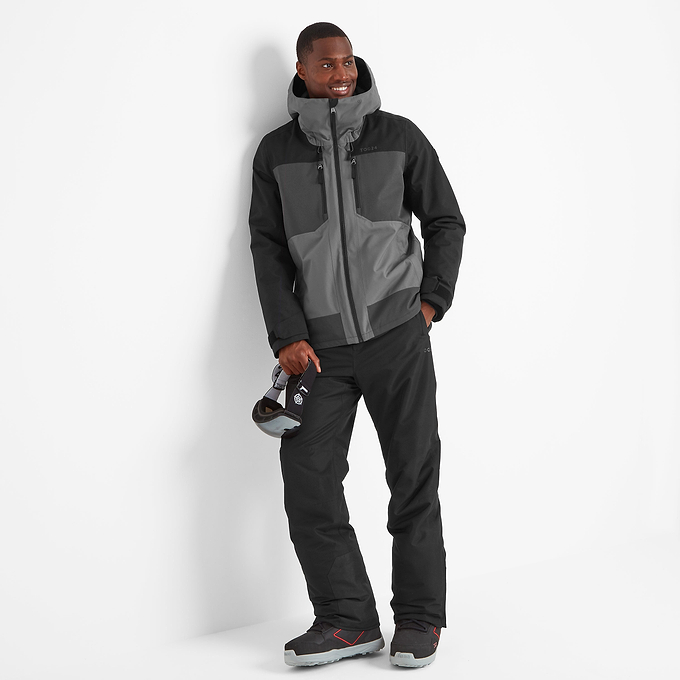 Nitehawk Mens Ski Jacket - Steel Grey/Soot Grey/Black