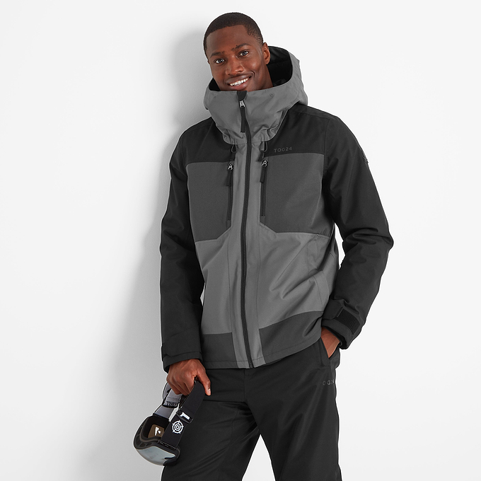Nitehawk Mens Ski Jacket - Steel Grey/Soot Grey/Black