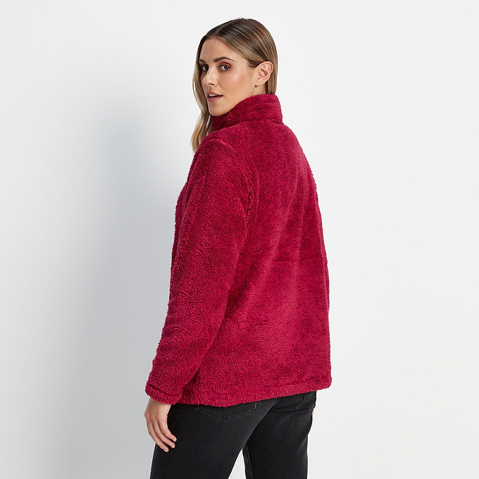 Norrell Womens Teddy Half Zip Fleece - Raspberry Marl