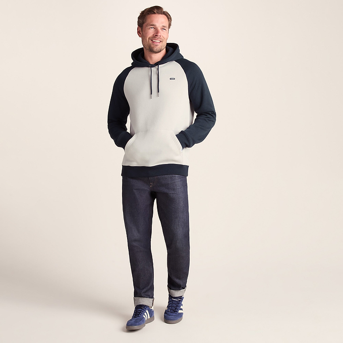 Noston Mens Raglan Hoody - Dark Indigo