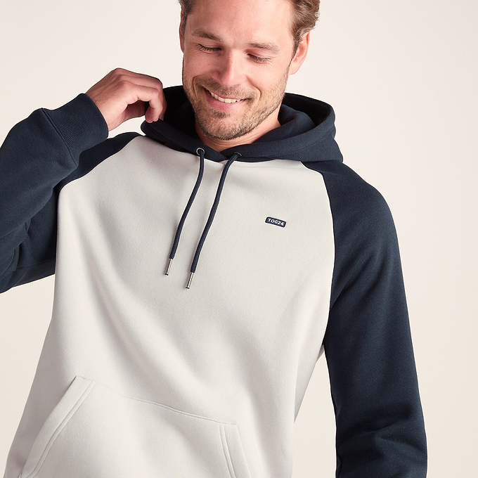 Noston Mens Raglan Hoody - Dark Indigo