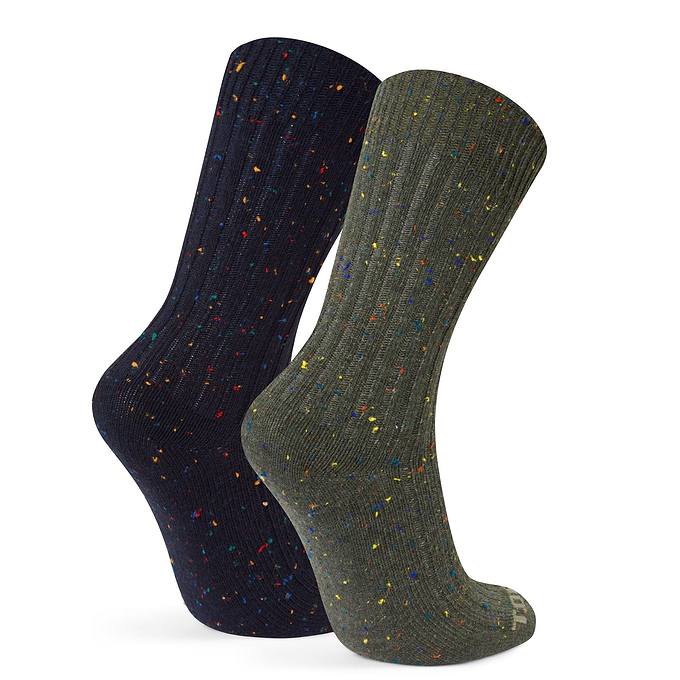 Opora 2Pack Mens Trek Socks - Khaki/Dark Indigo