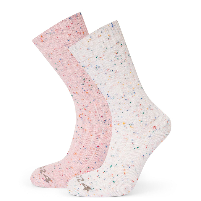 Opora 2Pack Womens Trek Socks - Faded Pink/Vanilla