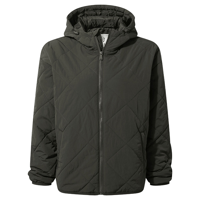 Orford Womens Hooded Packaway Padded Jacket - Washed Black