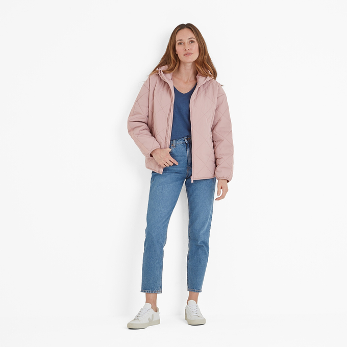 Orford Womens Hooded Packaway Padded Jacket - Faded Pink
