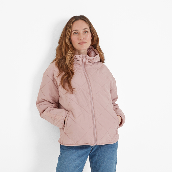 Orford Womens Hooded Packaway Padded Jacket - Faded Pink