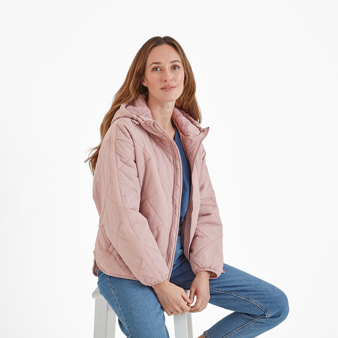 Orford Womens Hooded Packaway Padded Jacket - Faded Pink