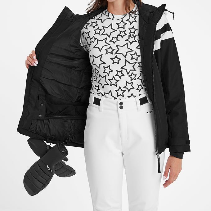 Panorama Womens Ski Jacket - Black/Optic White
