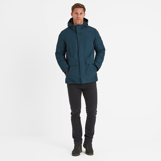 Pawter Mens Waterproof Down Parka - Petrol Green
