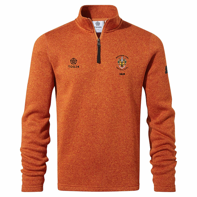 Brighouse Town FC Mens - Pearson 1/4 Zip Fleece Dark Orange Marl