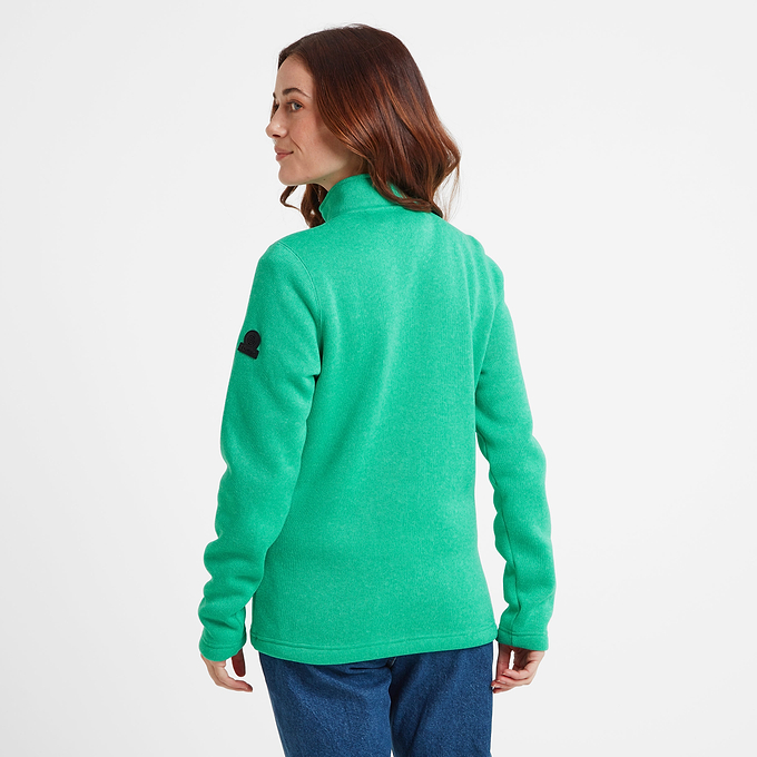Pearson Womens Knitlook Fleece Zipneck - Jade Marl