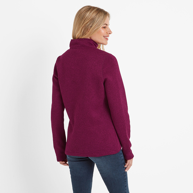 Pearson Womens Knitlook Fleece Zipneck - Purple Berry Marl