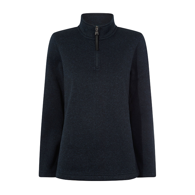 Pearson Womens Knitlook Quarter Zip Fleece - Dark Indigo Marl