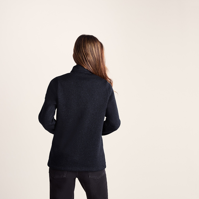 Pearson Womens Knitlook Fleece Zipneck - Dark Indigo Marl
