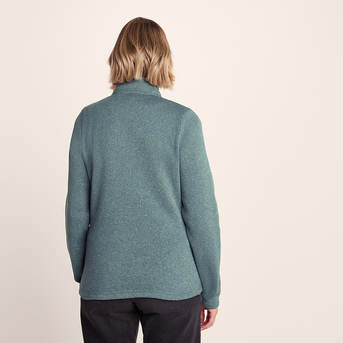 Pearson Womens Knitlook Fleece Zipneck - Mist Grey Marl