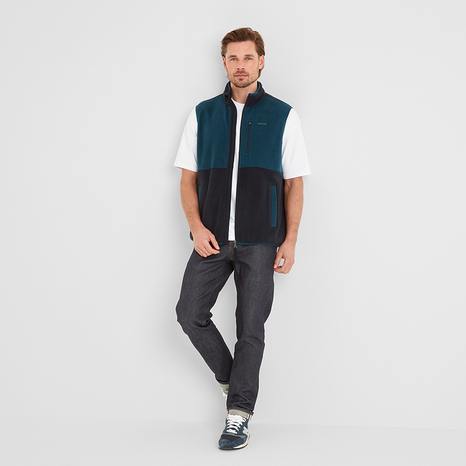 Pensford Mens Microfleece Gilet - Dark Indigo/Petrol Green