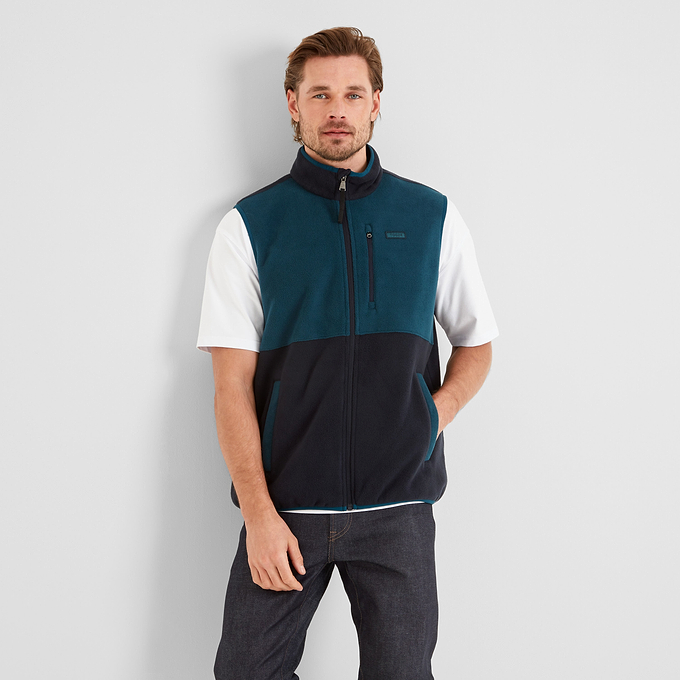 Pensford Mens Microfleece Gilet - Dark Indigo/Petrol Green