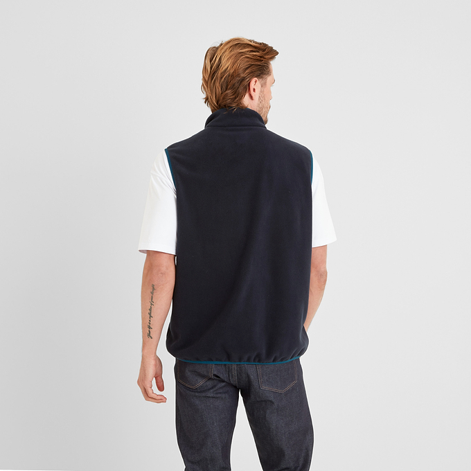 Pensford Mens Microfleece Gilet - Dark Indigo/Petrol Green