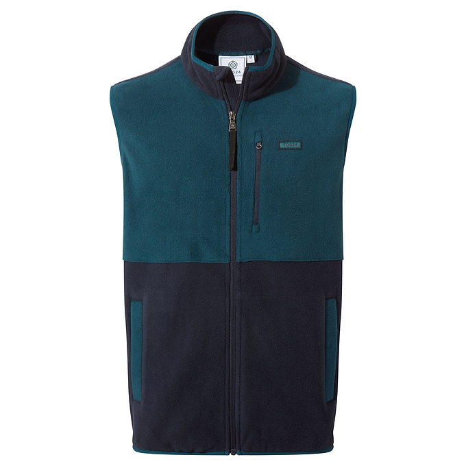 Pensford Mens Microfleece Gilet - Dark Indigo/Petrol Green