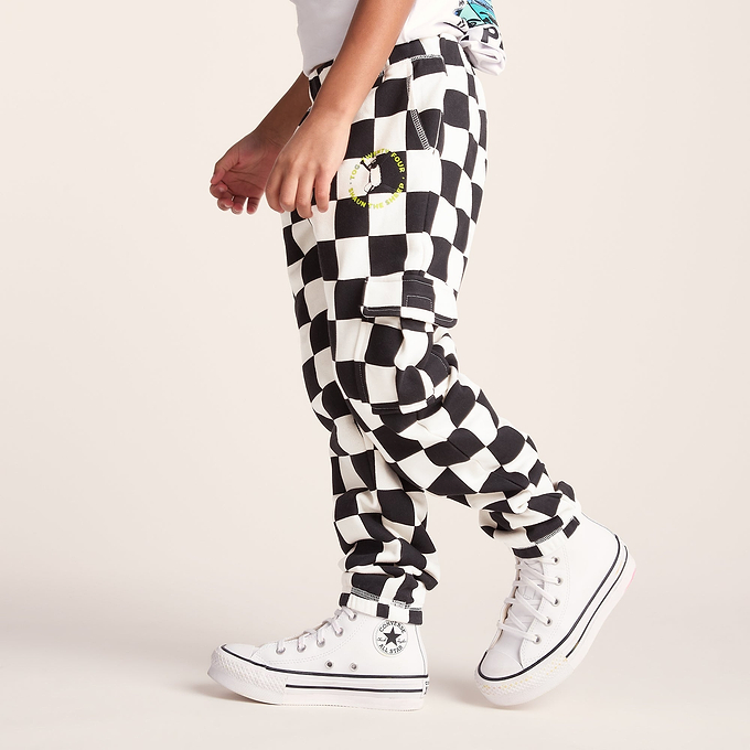 Polypay Kids Shaun the Sheep Sweat Pant - Black Woolly Checkerboard